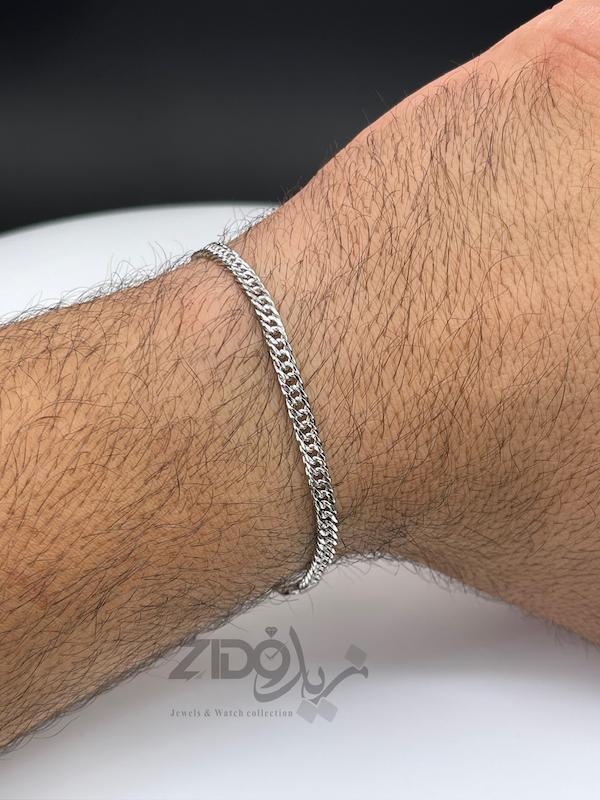 دستبند های نقره مردانه ایتالیایی مدل کارتیه تراش عیار ۹۲۵ کد BT3047