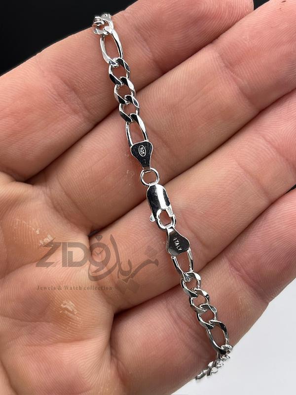 دستبند نقره مردانه ایتالیایی مدل فیگارو کد BT3052