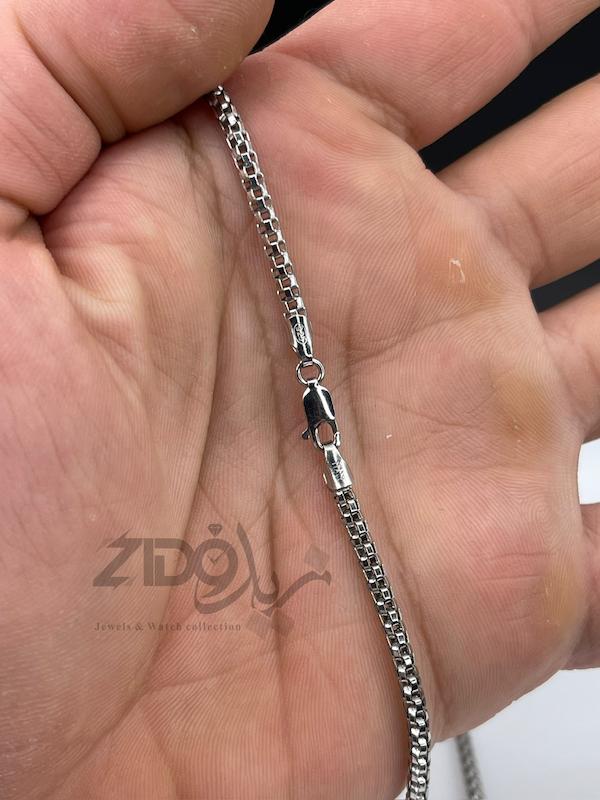 زنجیر نقره مردانه ایتالیایی مدل پاپ کورنی کد CH2181