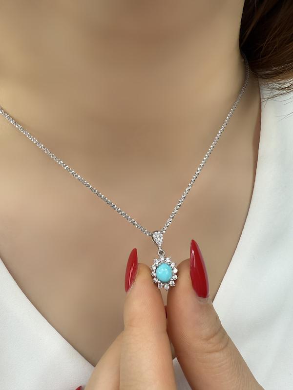 ست زنانه نقره فیروزه نیشابور کد SET1033