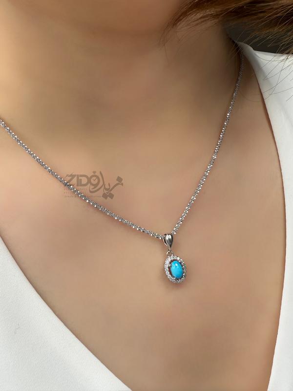ست زنانه نقره فیروزه نیشابور کد SET1032