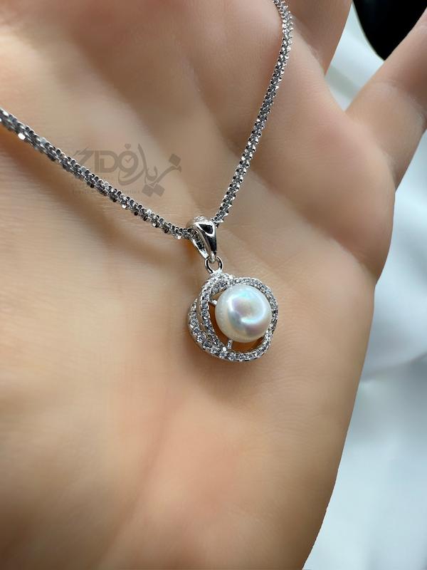 گردنبند مروارید نقره