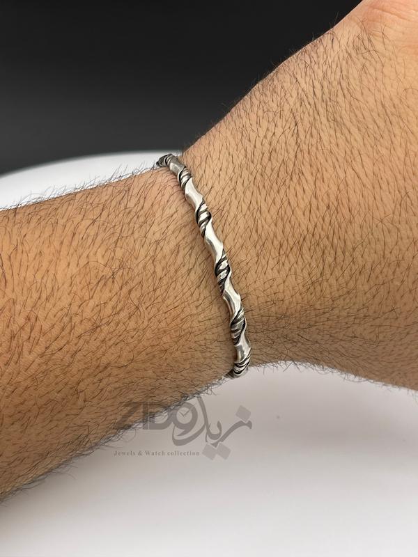 بنگل نقره مردانه عیار ۹۲۵ کد BT3055