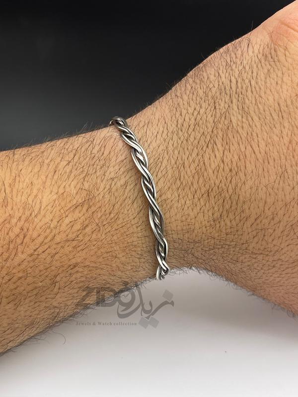 بنگل نقره مردانه عیار ۹۲۵ کد BT3056