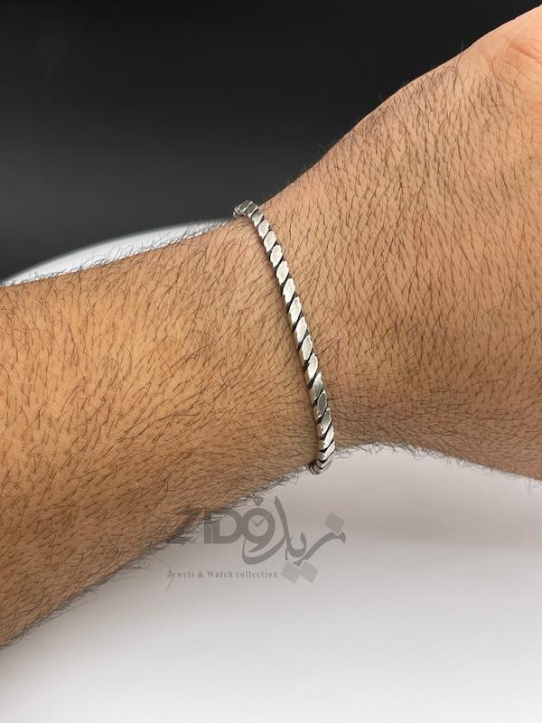 بنگل نقره مردانه عیار ۹۲۵ کد BT3057