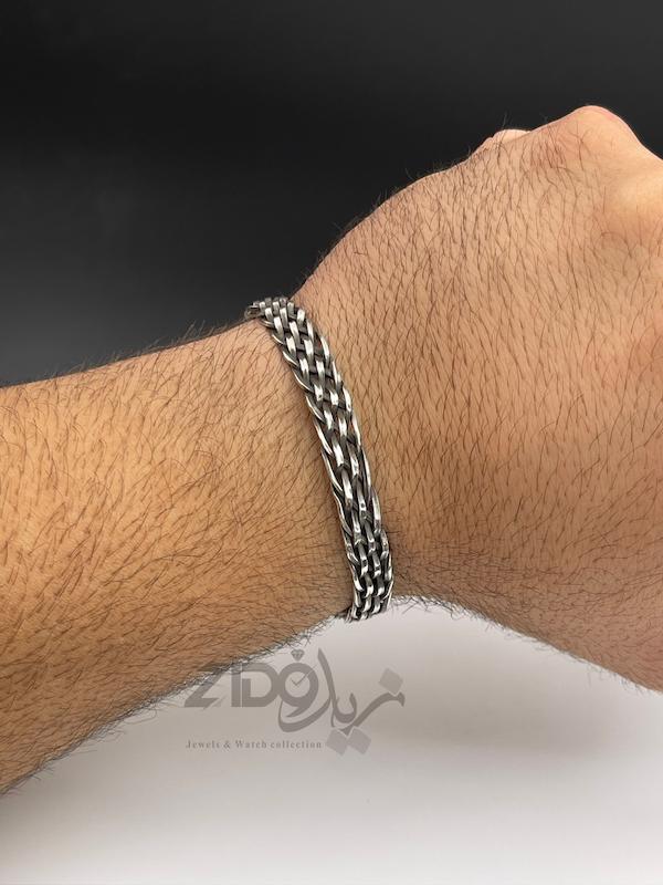 بنگل نقره مردانه عیار ۹۲۵ کد BT3059