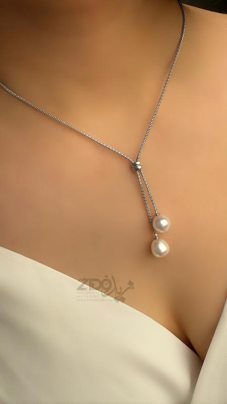 نیمست زنانه مروارید نقره مدل موریس کد H1023