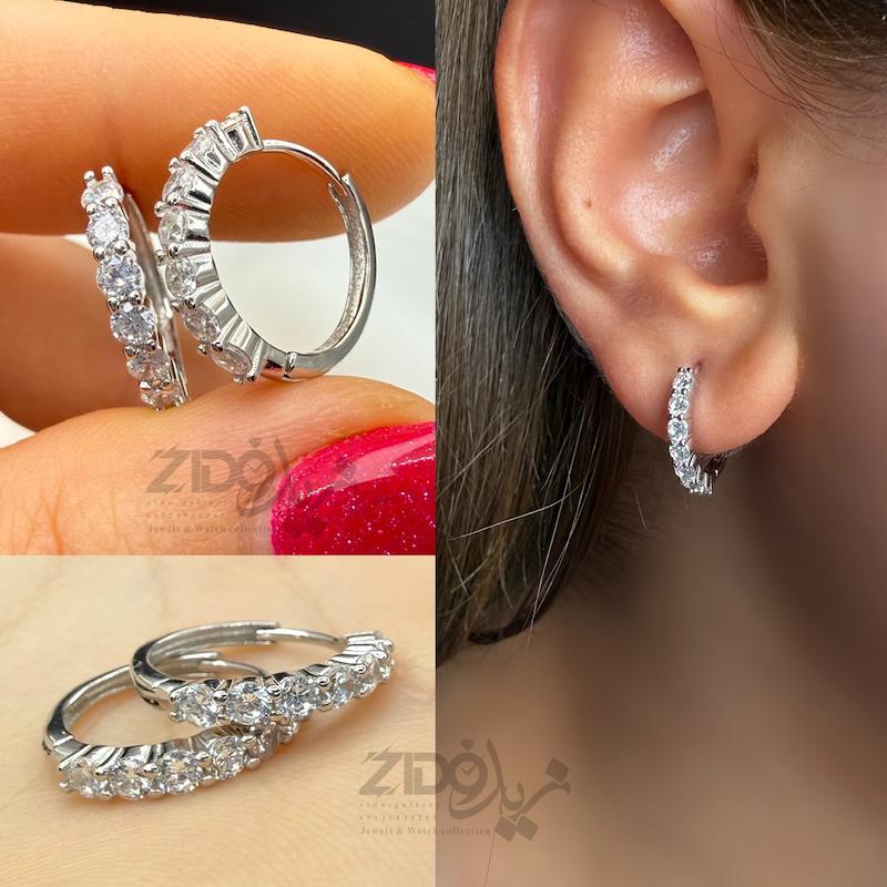 گوشواره نقره عیار ۹۲۵ مدل حلقه ای کد ER1014