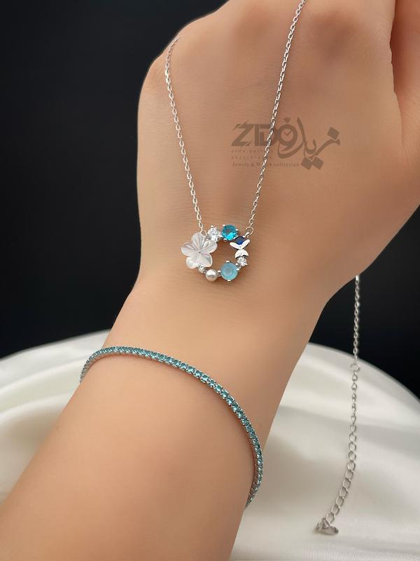 گردنبند نقره مدل نازگل