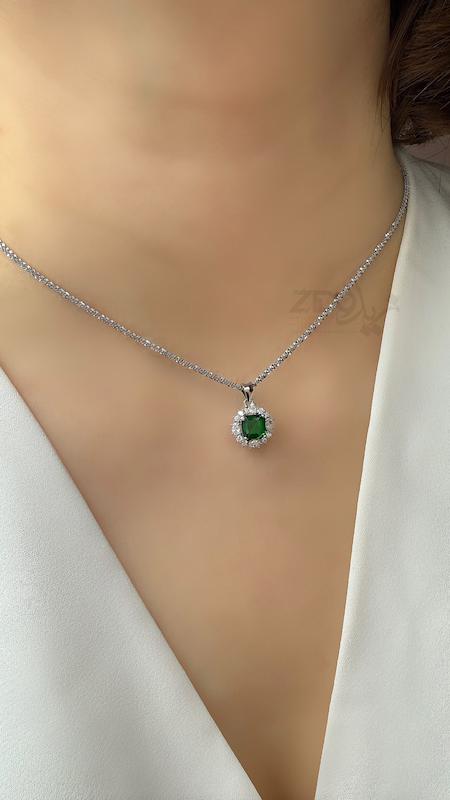 نیمست زنانه نقره مدل زمرد کد H1031