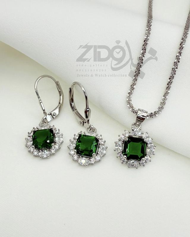 نیمست نقره عیار ۹۲۵ مدل زمرد کد H1031