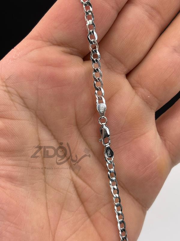 گردنبند نقره مردانه عیار ۹۲۵ ایتالیایی مدل کارتیه ژیلتی کد CH2196