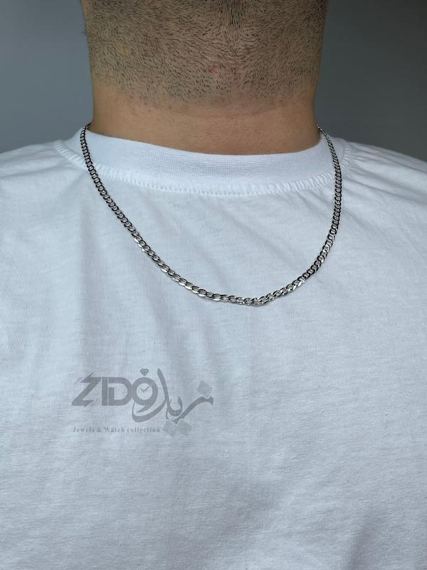 گردنبند نقره مردانه عیار ۹۲۵ ایتالیایی مدل کارتیه ژیلتی کد CH2196