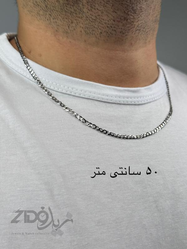گردنبند مردانه نقره ایتالیایی مدل کارتیه ژیلتی کد CH2198