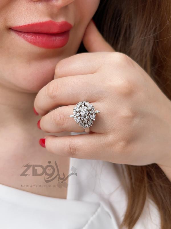 انگشتر جواهری نقره