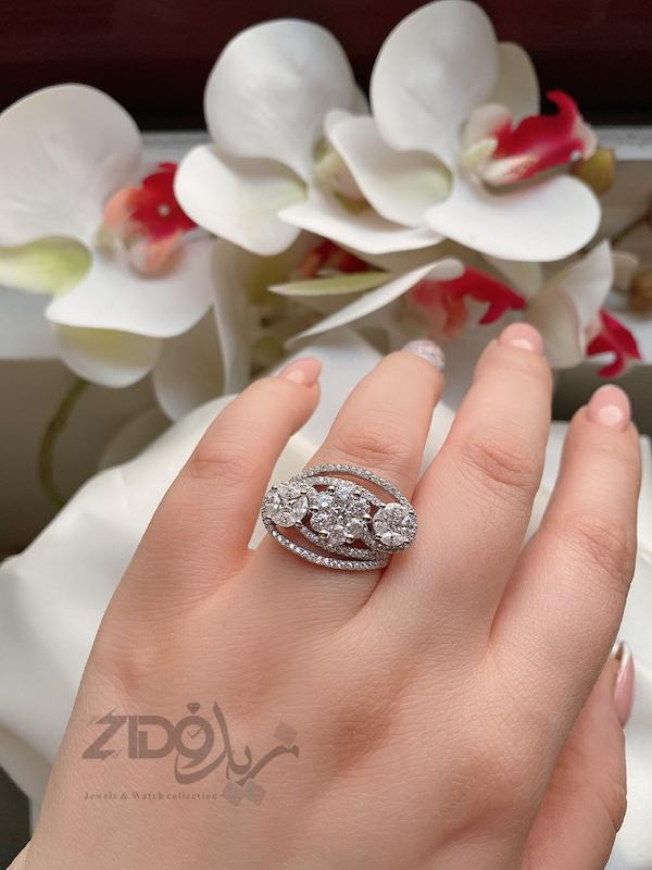 انگشتر جواهری نقره