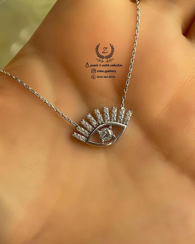 گردنبند نقره طرح چشم