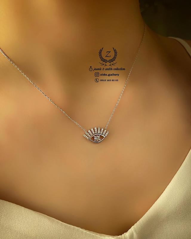 گردنبند نقره عیار ۹۲۵ مدل چشم کد N1063