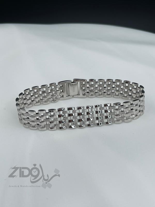 دستبند نقره مردانه طرح رولکس کد BT3060