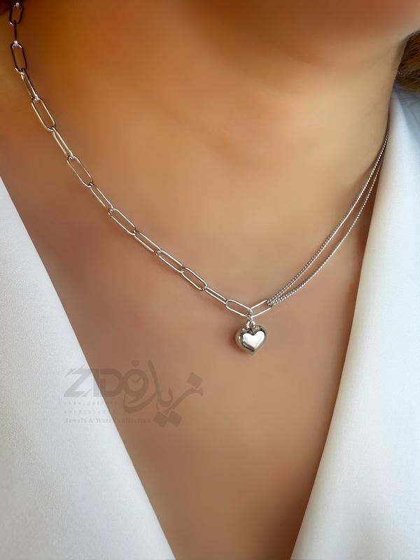 گردنبند نقره زنانه مدل قلب
