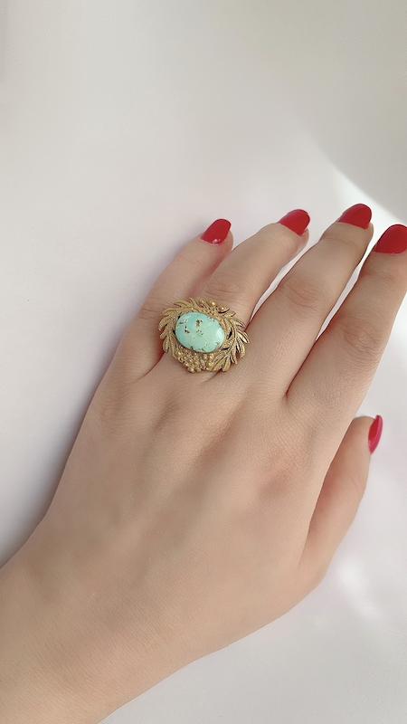 انگشتر فیروزه نقره مدل سلطنتی کد R1043