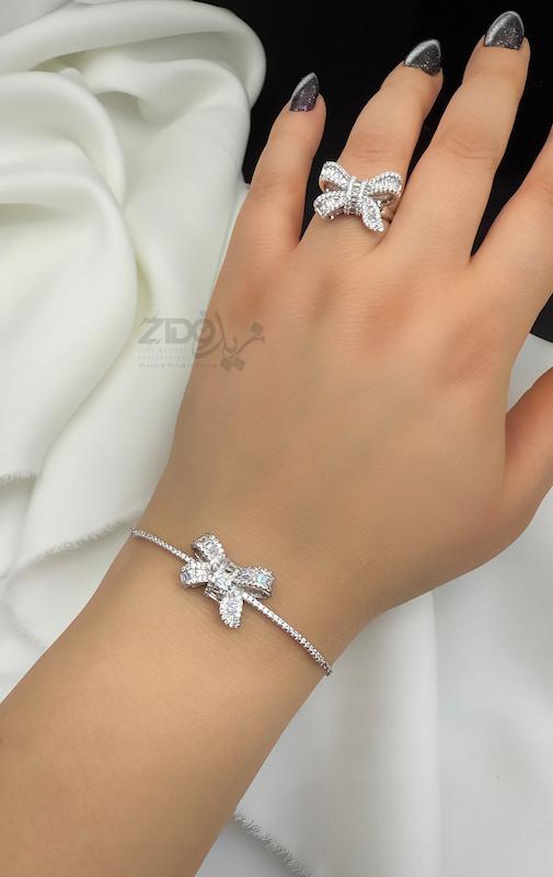 سرویس نقره زنانه عیار ۹۲۵ مدل پاپیون کد SS1002