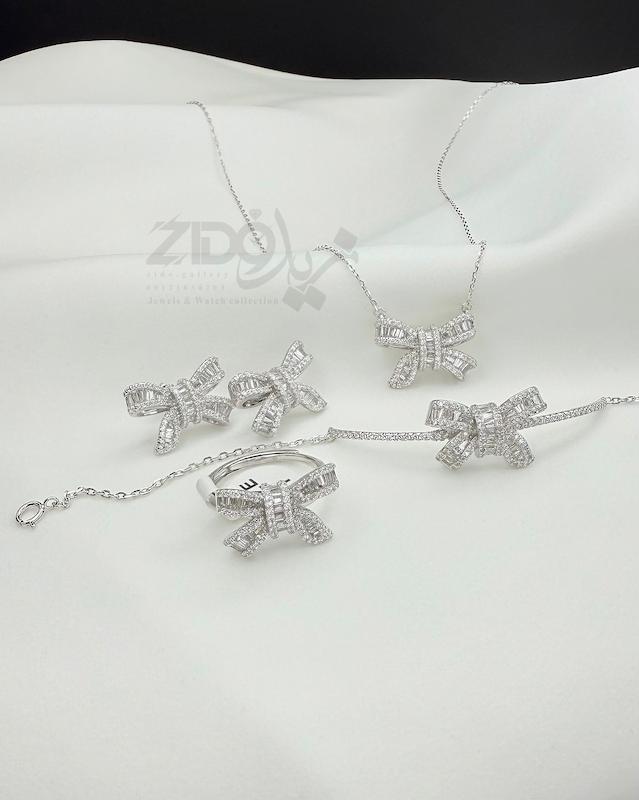 سرویس زنانه نقره مدل پاپیون کد SS1002