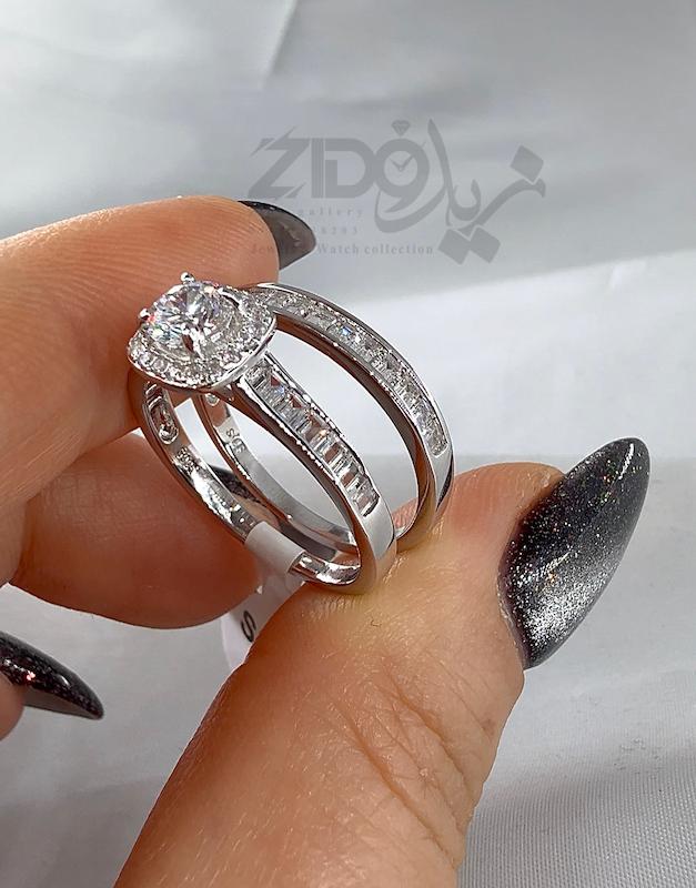 حلقه پشت حلقه نقره زنانه مدل مرسا کد SR1003