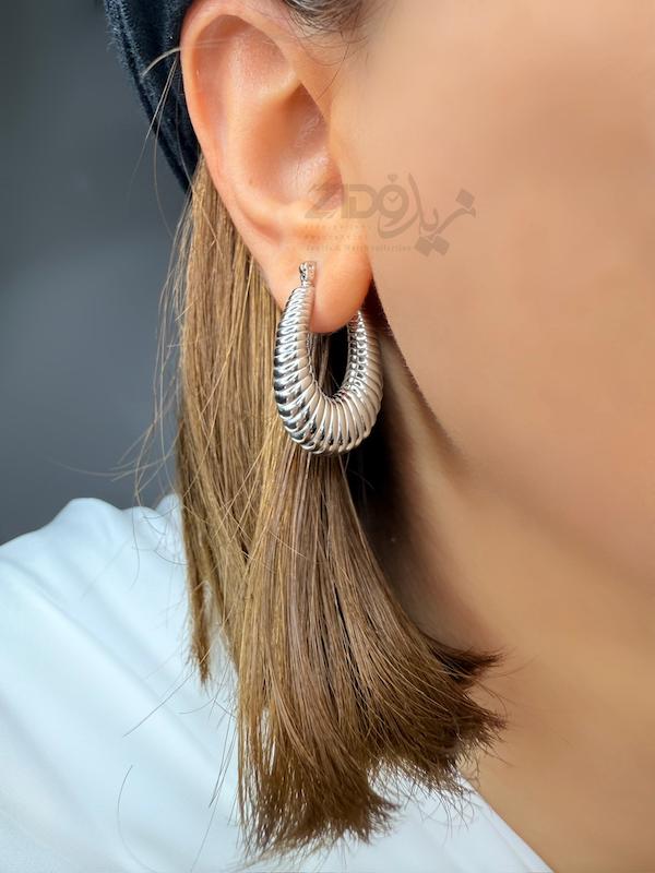 گوشواره های نقره زنانه مدل حلزونی کد ER1032
