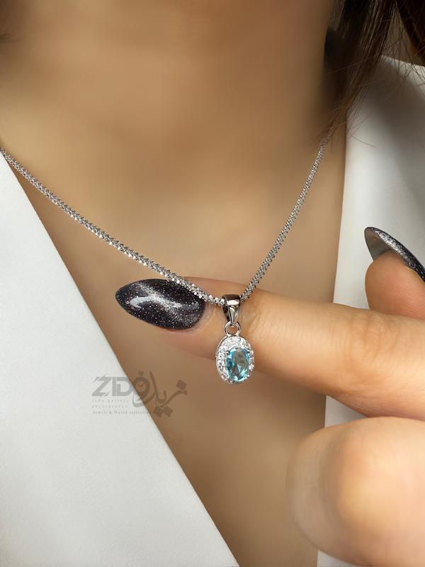 پلاک های زنانه نقره مدل میکرو رنگی کد PL1014