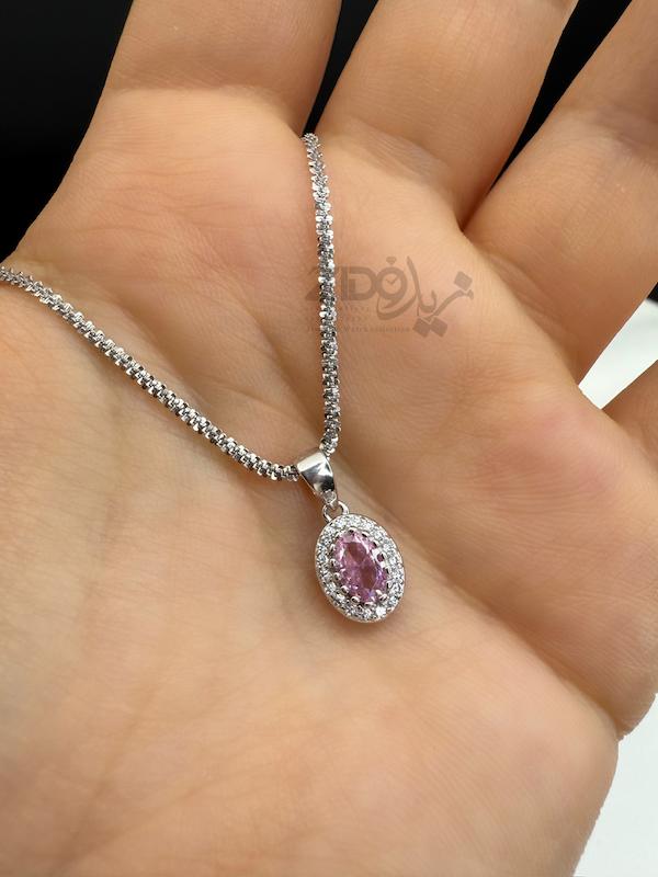 پلاک های زنانه نقره مدل میکرو رنگی کد PL1014