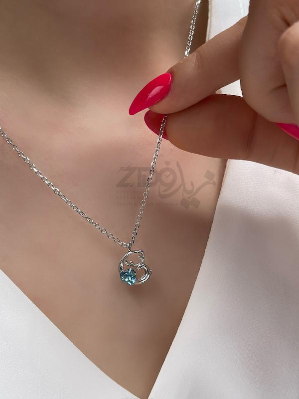 گردنبند زنانه نقره مدل گوزن سواروسکی
