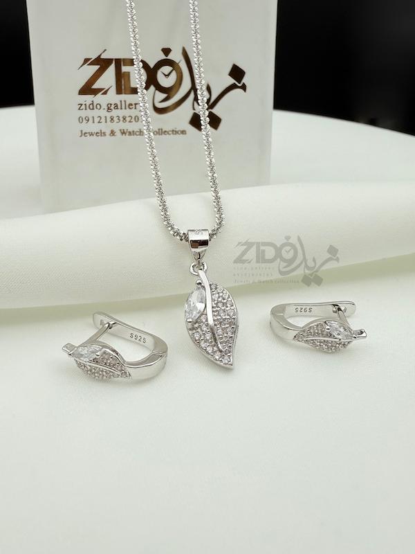 نیمست زنانه نقره مدل برگ