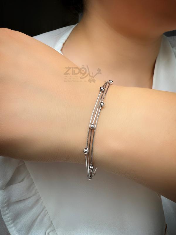 دستبند نقره زنانه مدل توپی