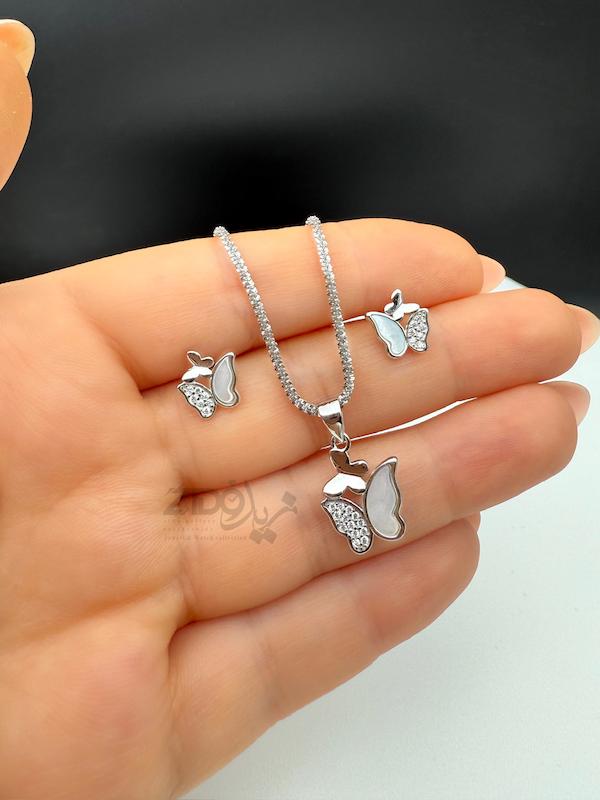 نیمست زنانه نقره مدل پروانه کد N1001
