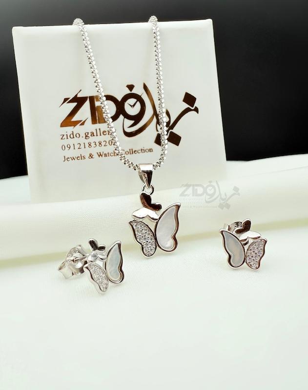 نیمست زنانه نقره مدل پروانه کد N1001