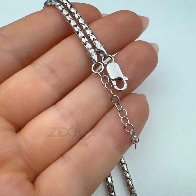گردنبند زنانه نقره مدل باکس لوکس کد N1085