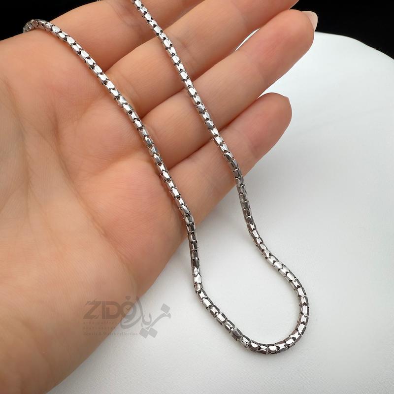 خرید گردنبند زنانه نقره مدل باکس لوکس
