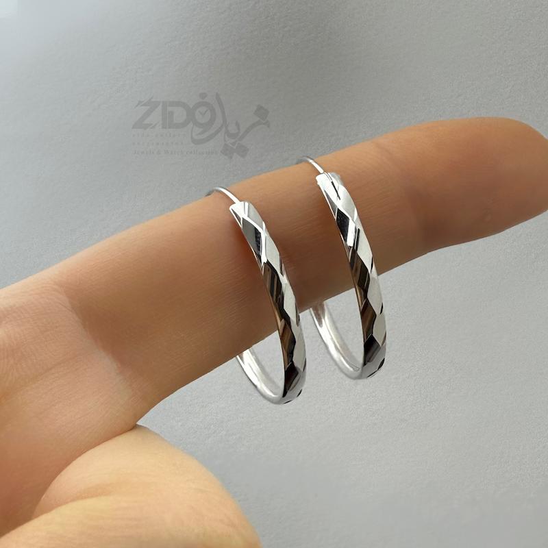 گوشواره زنانه نقره مدل تراش کد ER1042