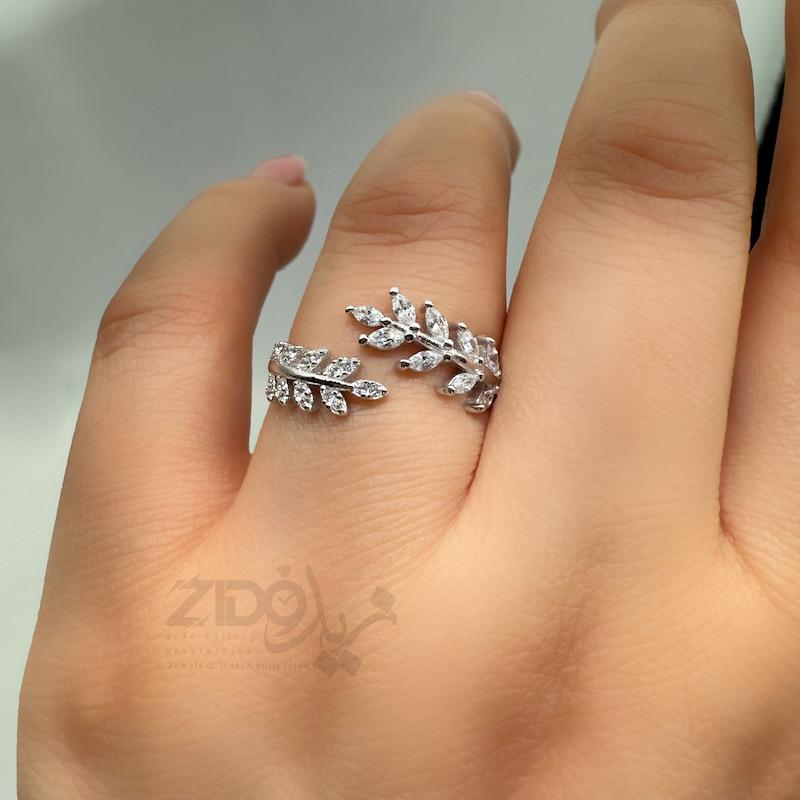 انگشتر نقره زنانه مدل برگ کد R1067