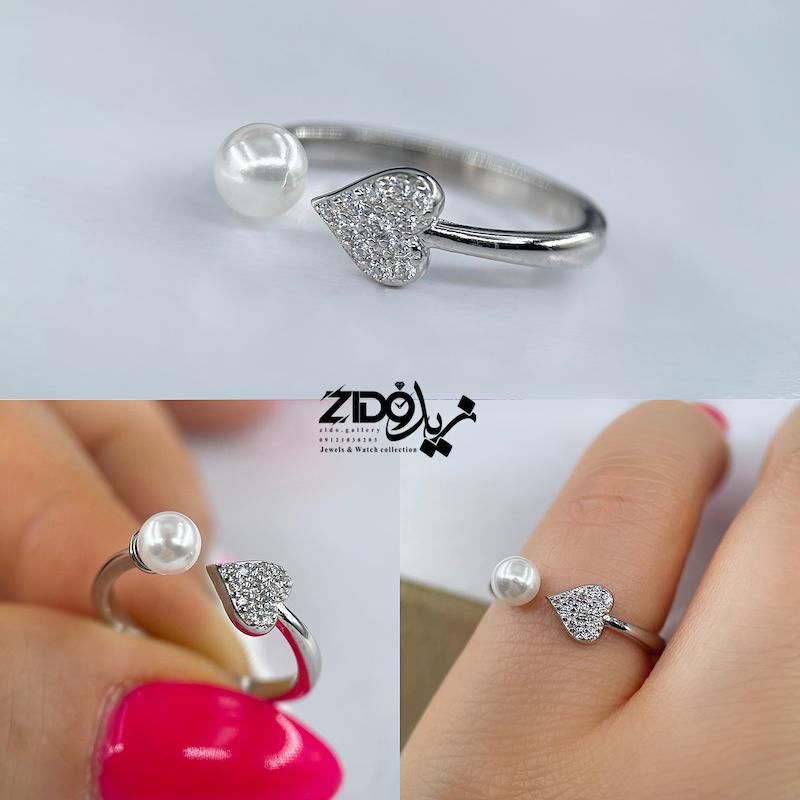 انگشتر نقره زنانه مرواریدی کد R1068