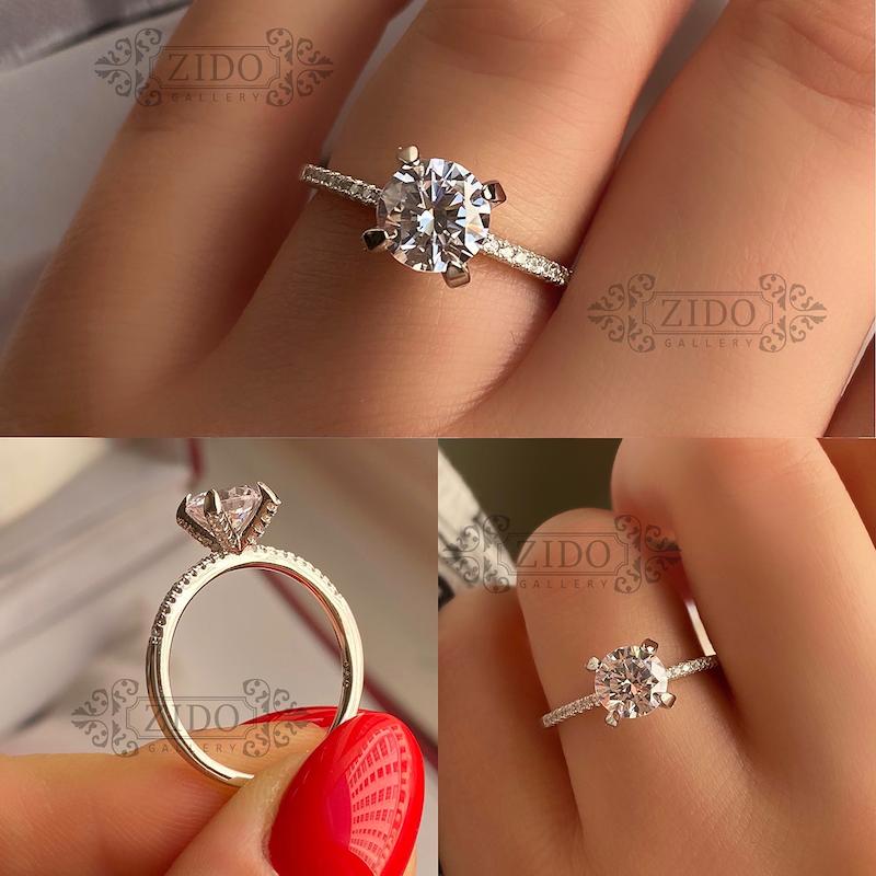 انگشتر نقره زنانه مدل تک تخمه کد R1069