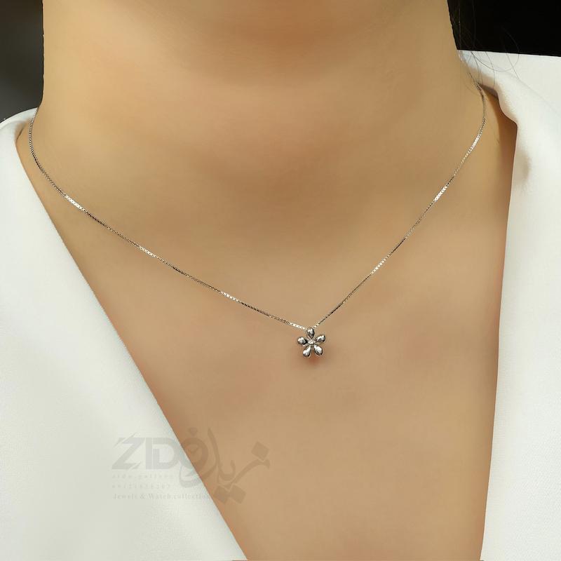گردنبند نقره زنانه مدل گل مینی کد N1035