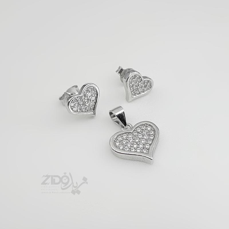 نیمست زنانه نقره مدل قلب کد H1074