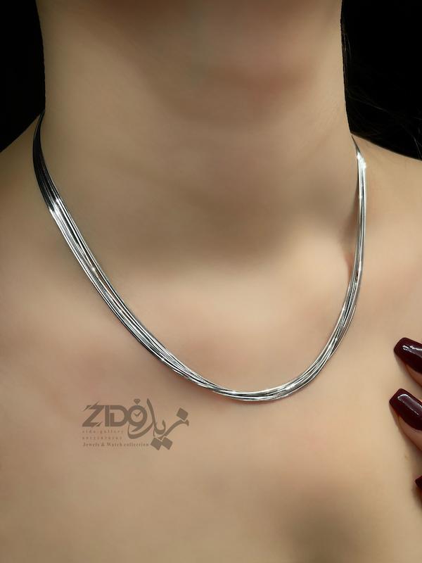 گردنبند زنانه نقره مدل هشت رج ماری کد N1093