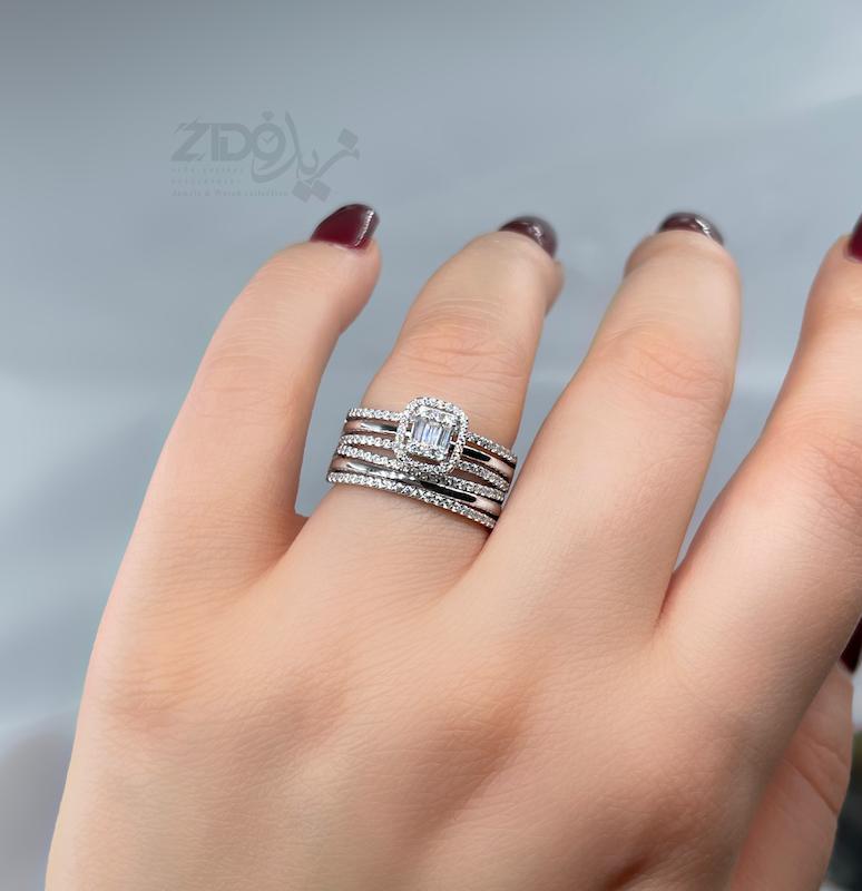 حلقه پشت حلقه زنانه نقره مدل ملینا کد SR1005