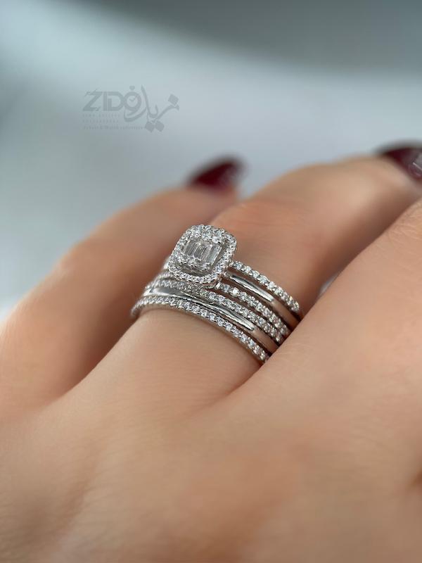 حلقه پشت حلقه زنانه نقره مدل ملینا کد SR1005