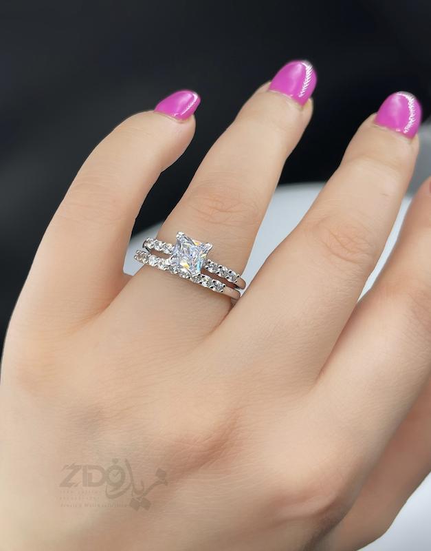 حلقه پشت حلقه زنانه نقره