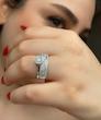 حلقه پشت حلقه زنانه نقره مدل همتا SR1007