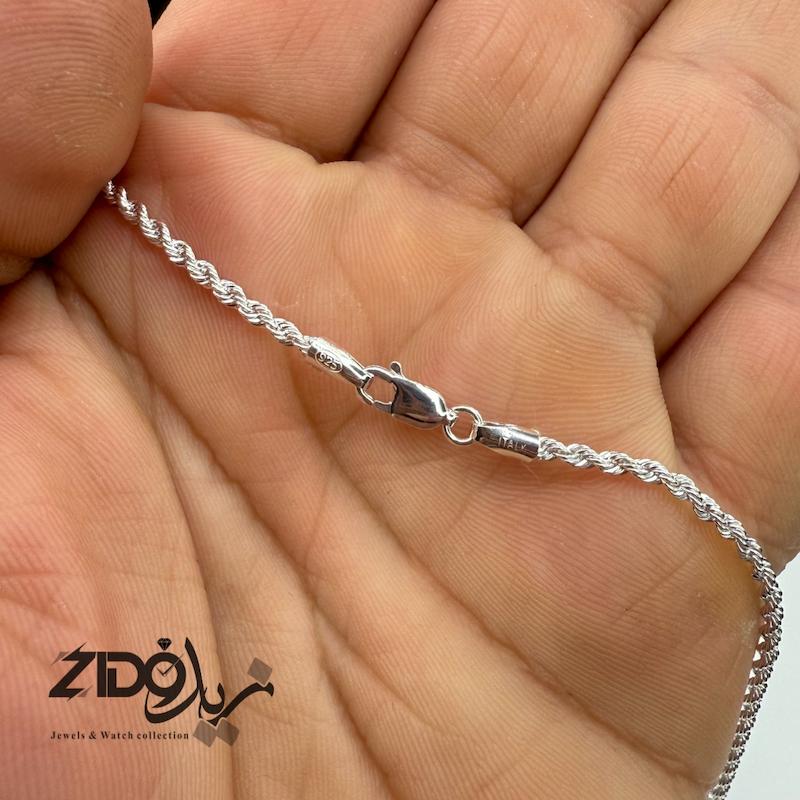 گردنبند مردانه نقره ایتالیایی مدل طنابی کد CH2188